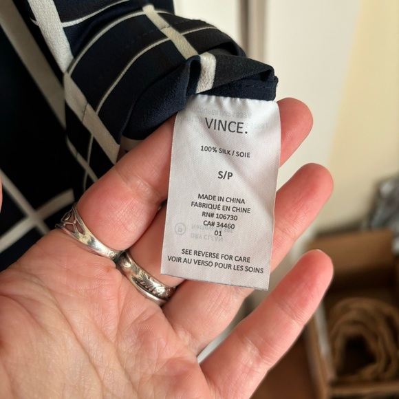 Vince Windowpane Silk Dress - Picture 7 of 10